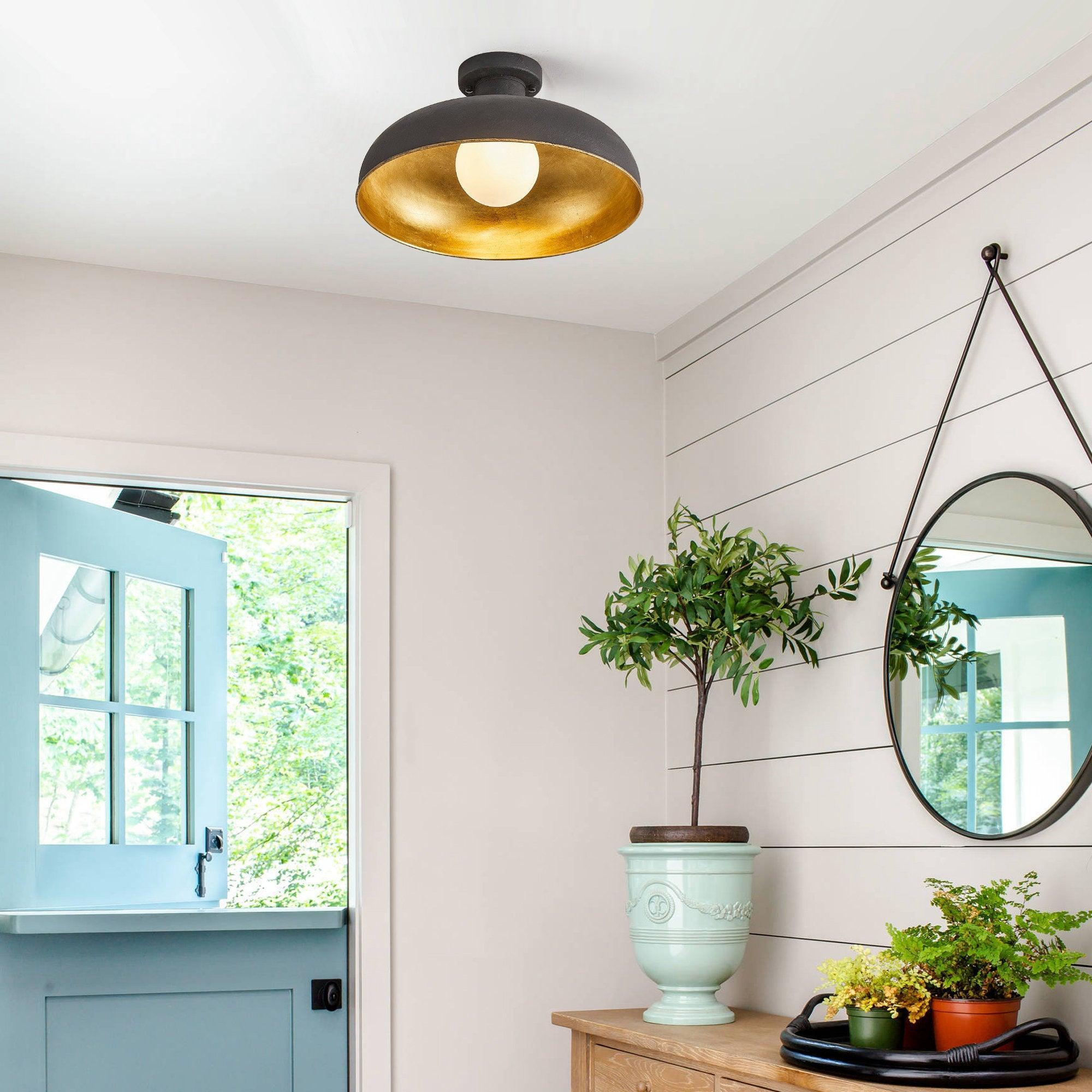 1-Light Industrial Flush Mount Ceiling Light - ParrotUncle