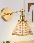 Modern Golden 1-Light Wall Sconce Light with Wooden Beads - IPLUS Lighting