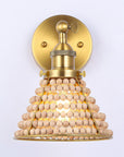 Modern Golden 1-Light Wall Sconce Light with Wooden Beads - IPLUS Lighting