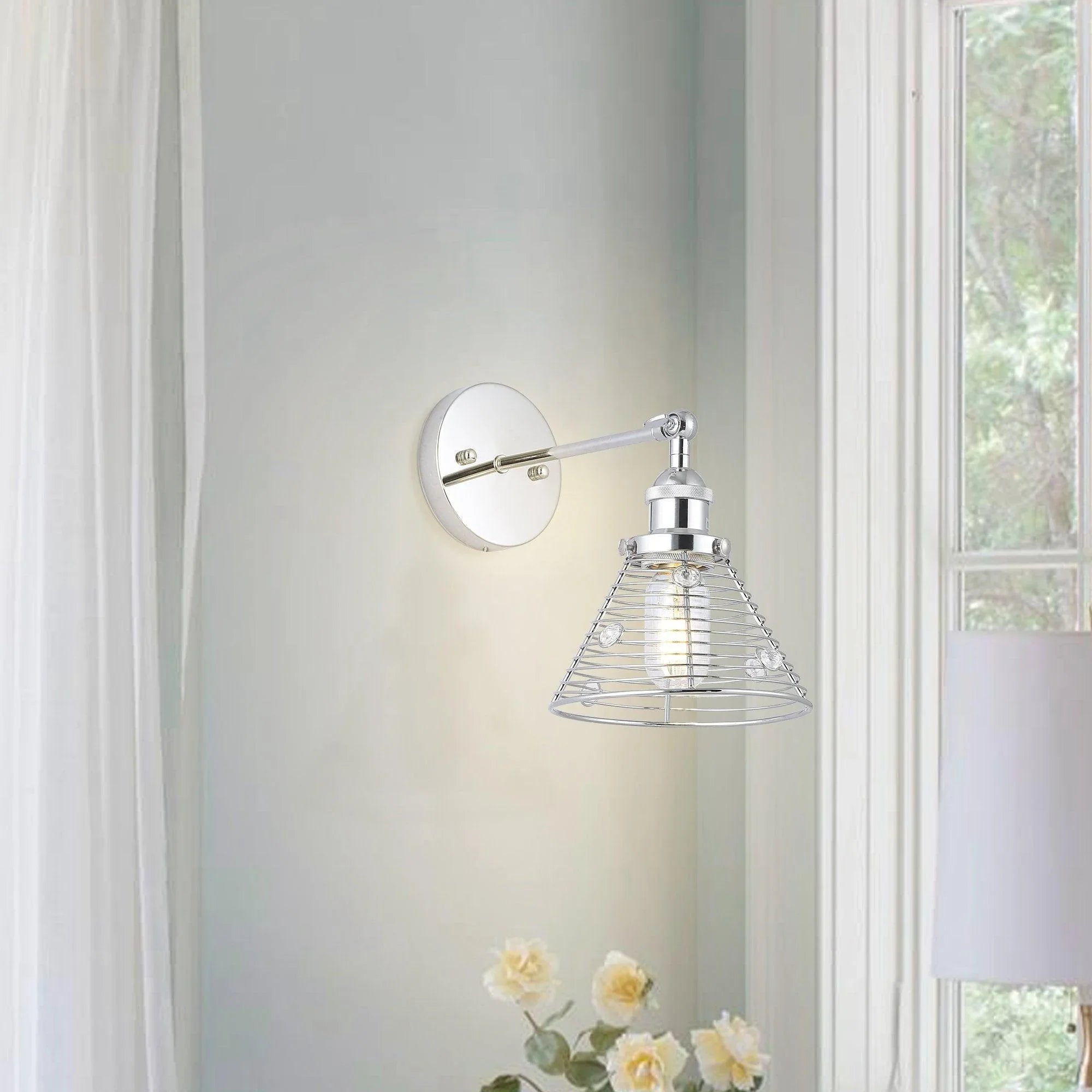 Modern Silver 1-Light Wall Sconce Light - IPLUS Lighting