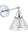 1-Light Modern Silver Wall Scone Light - ParrotUncle