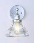 1-Light Modern Silver Wall Scone Light - ParrotUncle