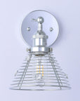 1-Light Modern Silver Wall Scone Light - ParrotUncle