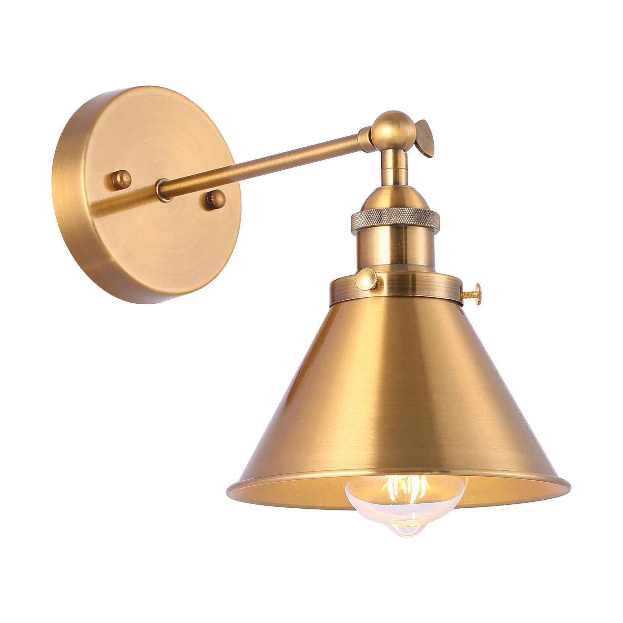 Rhem 1 Light Brass Wall Sconce Light - IPLUS Lighting