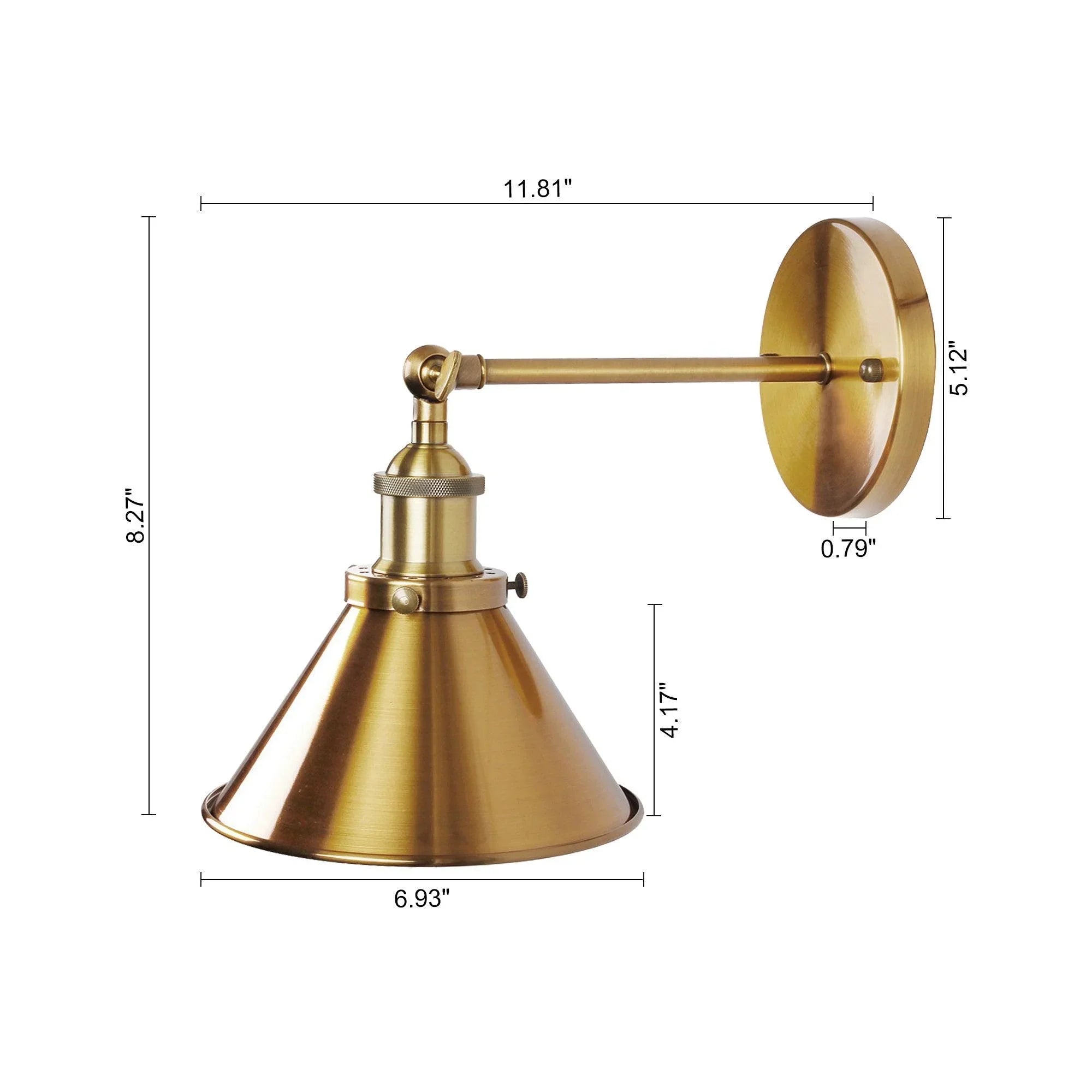 Rhem 1 Light Brass Wall Sconce Light - IPLUS Lighting