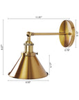 Rhem 1 Light Brass Wall Sconce Light - IPLUS Lighting