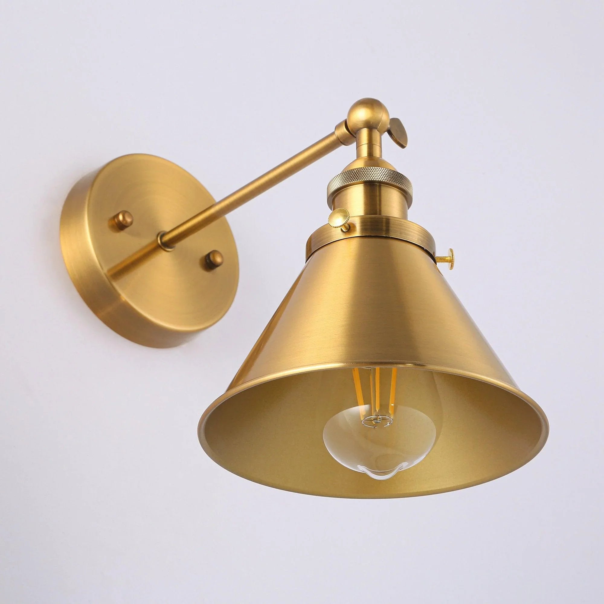 Rhem 1 Light Brass Wall Sconce Light - IPLUS Lighting