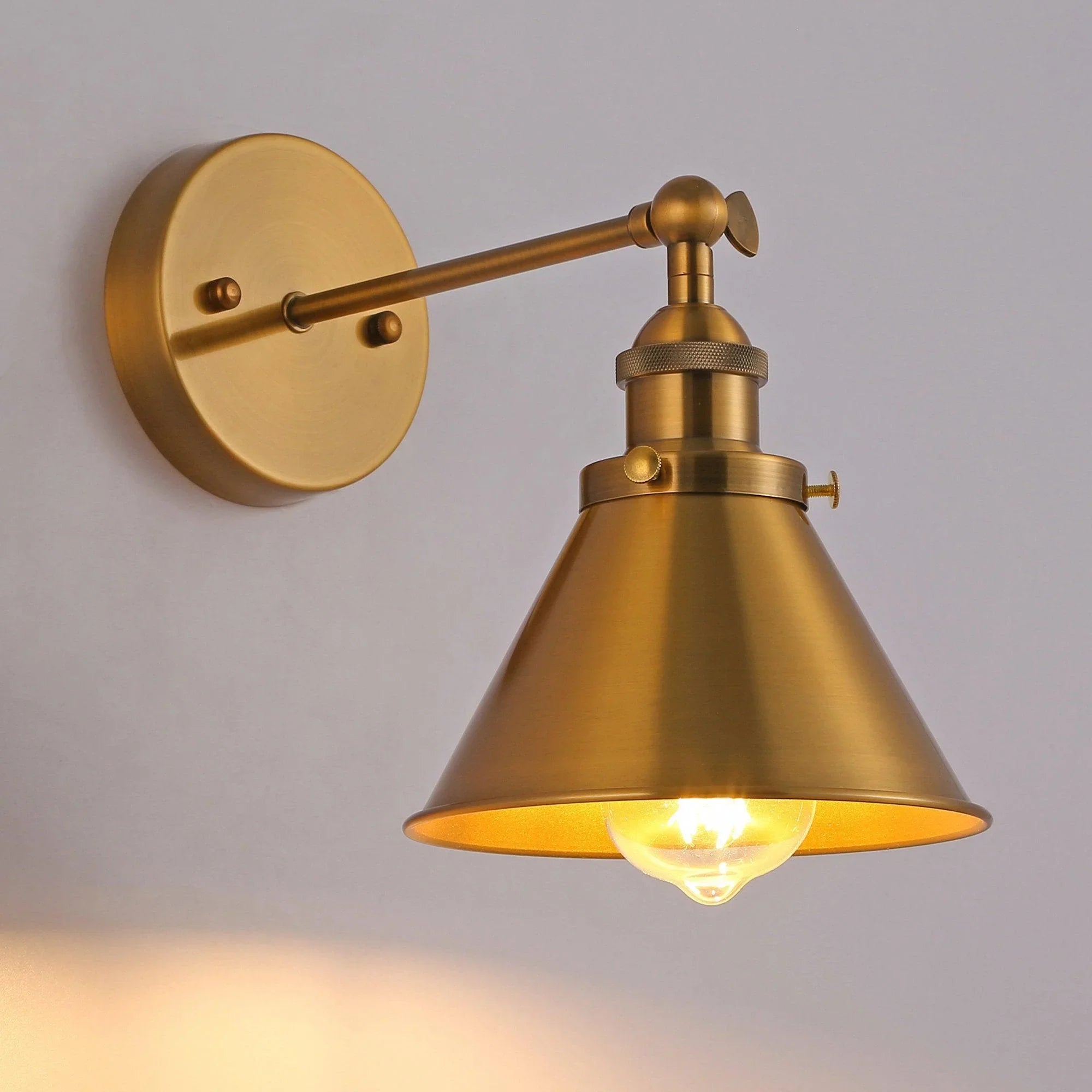 Rhem 1 Light Brass Wall Sconce Light - IPLUS Lighting