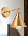 1-Light Rhem Brass Wall Sconce Light - ParrotUncle