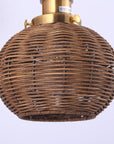 1-Light Traditional Rattan Golden Wall Sconce Light - ParrotUncle