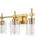 Clear Glass Jasper Modern 3-Light Bathroom Vanity Light