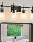 Jasper Modern 4-Light Clear Glass Linear Vanity Light
