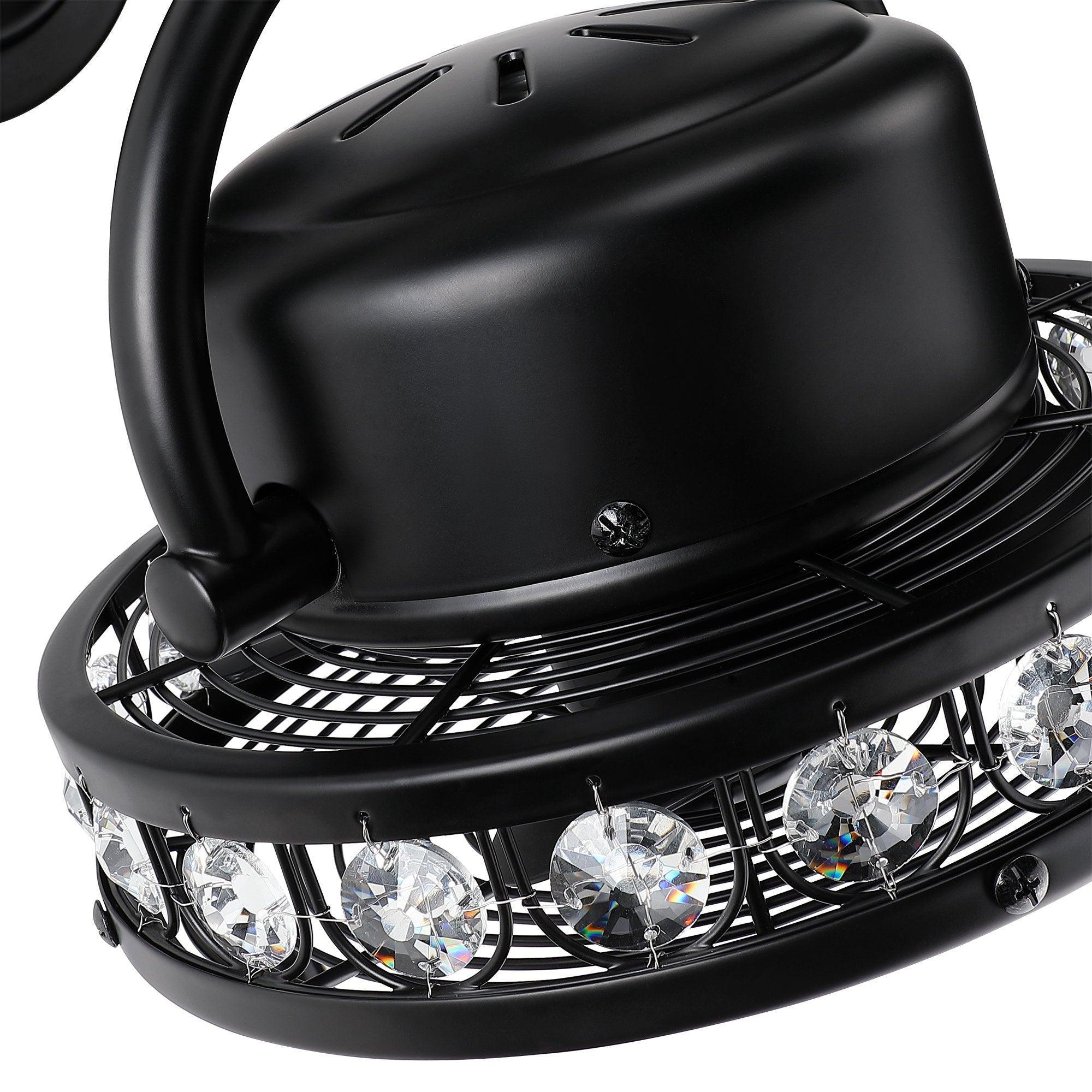 10" Modern Black Small Ceiling Fan with Pull Chain - IPLUS