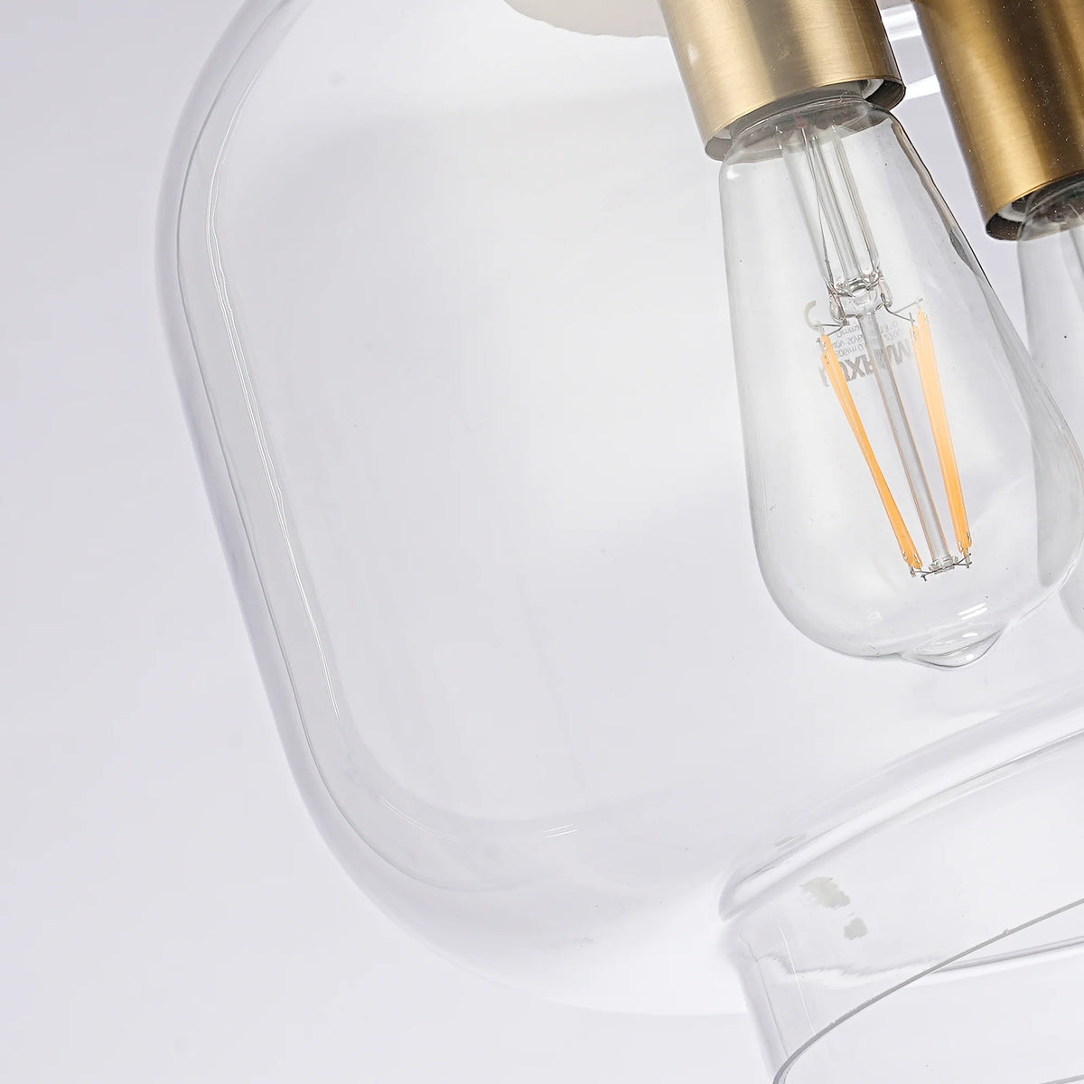 Avenor 3-Light Brushed Brass Glass Semi-Flush Mount Ceiling Light