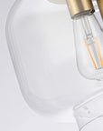 Avenor 3-Light Brushed Brass Glass Semi-Flush Mount Ceiling Light