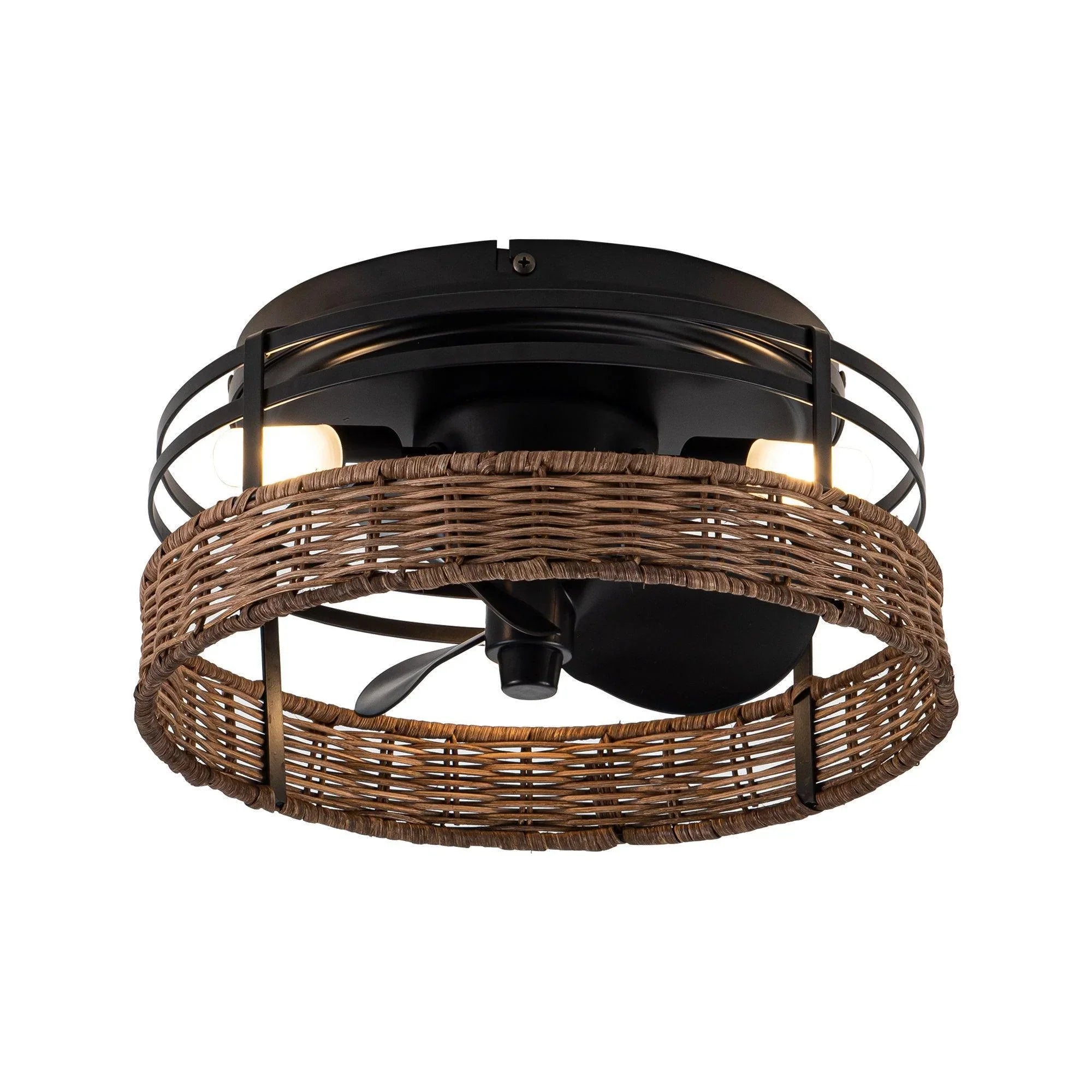 13 Inch Farmhouse Flush Mount Reversible Ceiling Fan - IPLUS Lighting