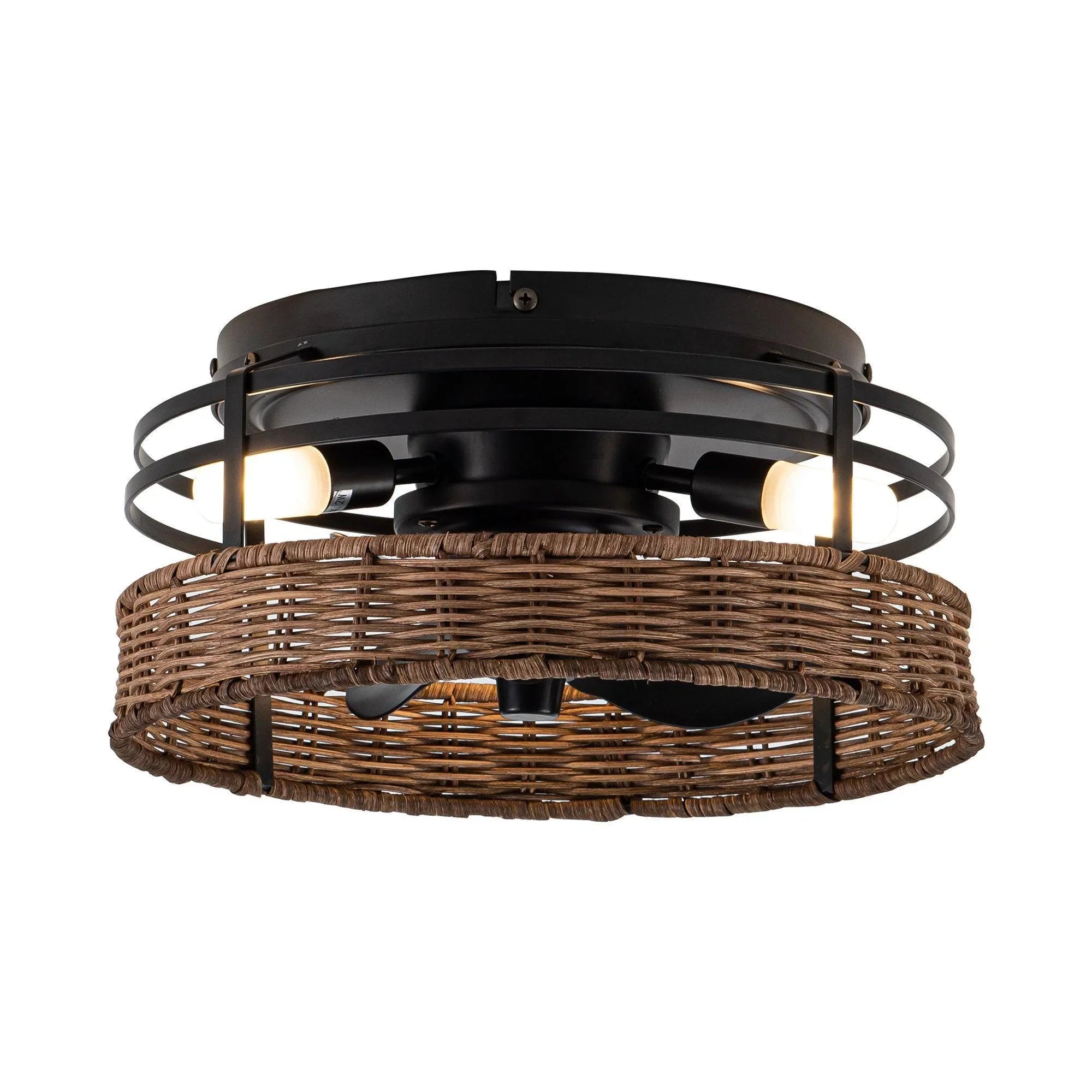 13 Inch Farmhouse Flush Mount Reversible Ceiling Fan - IPLUS Lighting