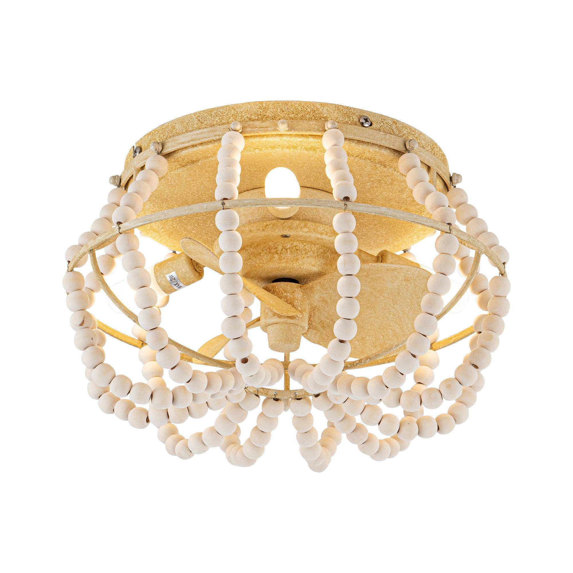 13 Inch Farmhouse Reversible Flush Mount Ceiling Fan with Lighting - IPLUS Lighting