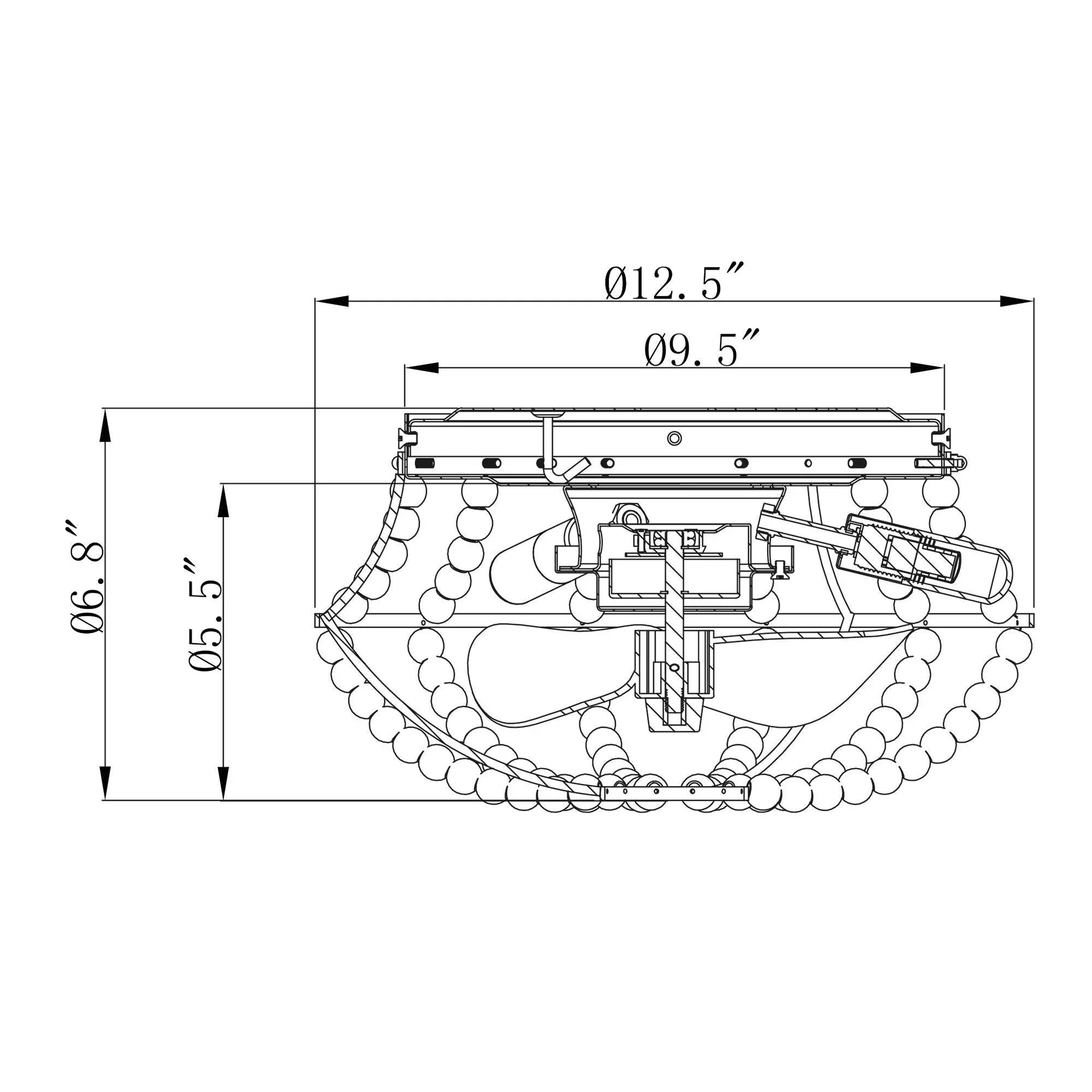 13 Inch Farmhouse Reversible Flush Mount Ceiling Fan with Lighting - IPLUS Lighting