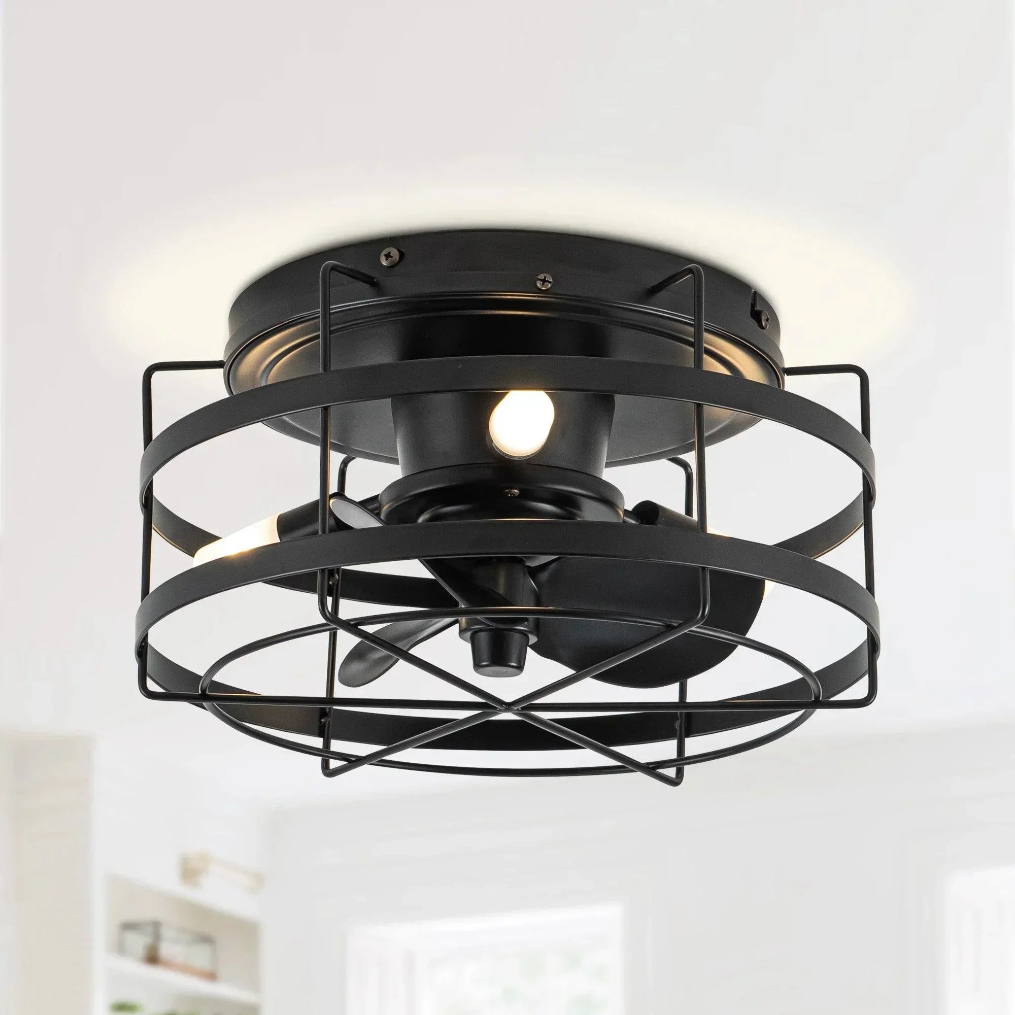 13" Madurai Farmhouse Flush Mount Ceiling Fan