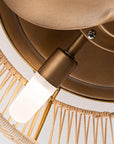 14 Inch Farmhouse Reversible Iron Ceiling Fan with Woven Rattan Cage - IPLUS Lighting