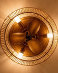 14 Inch Farmhouse Reversible Iron Ceiling Fan with Woven Rattan Cage - IPLUS Lighting