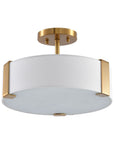 Ella 3-Light 14-Inch Electroplate Golden Semi-Flush Ceiling Light