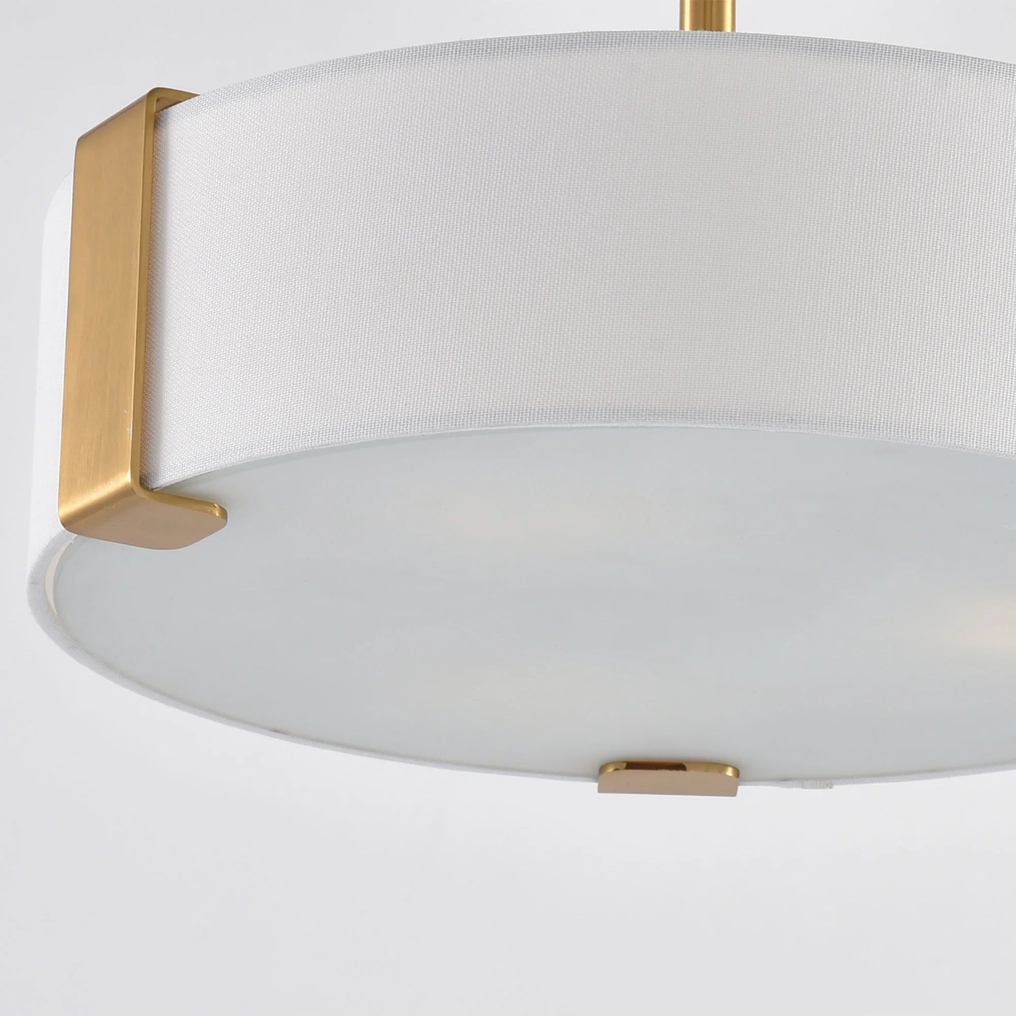 Ella 3-Light 14-Inch Electroplate Golden Semi-Flush Ceiling Light