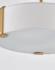 Ella 3-Light 14-Inch Electroplate Golden Semi-Flush Ceiling Light
