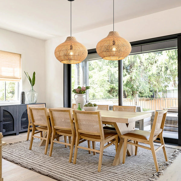 14" Xavier Bohemian Rattan Pendant Light
