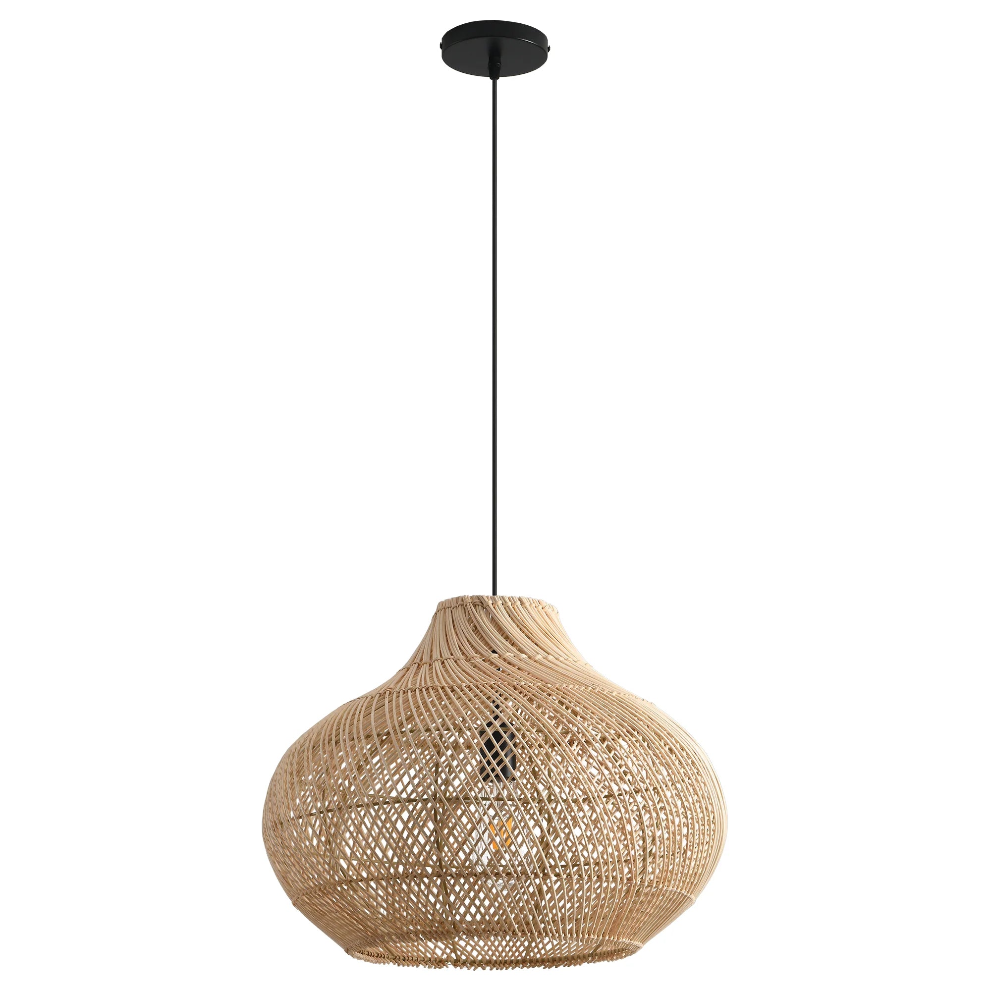 14" Xavier Bohemian Rattan Pendant Light