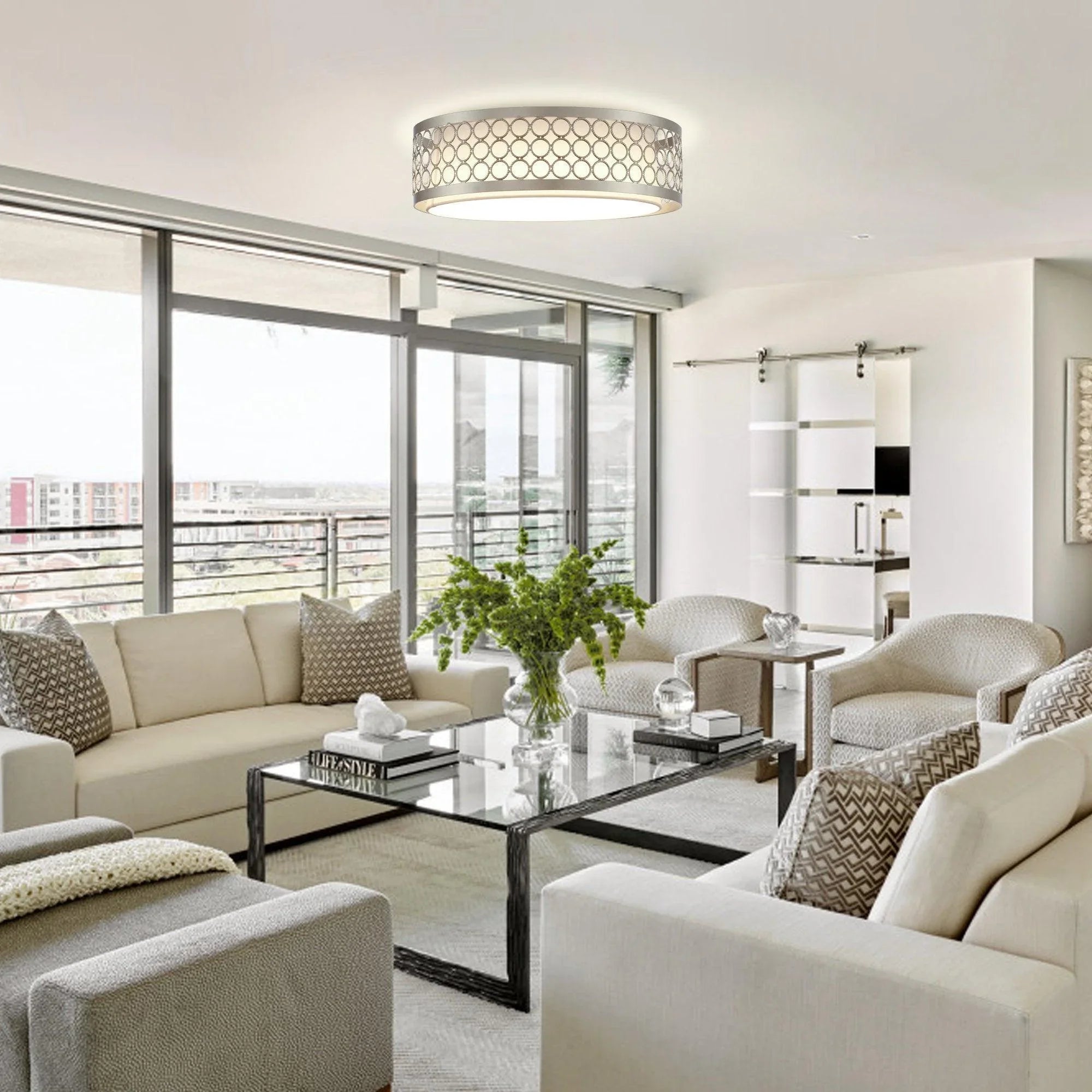 Modern 15 Inch LED Flush Mount Ceiling Light - IPLUS Lighting