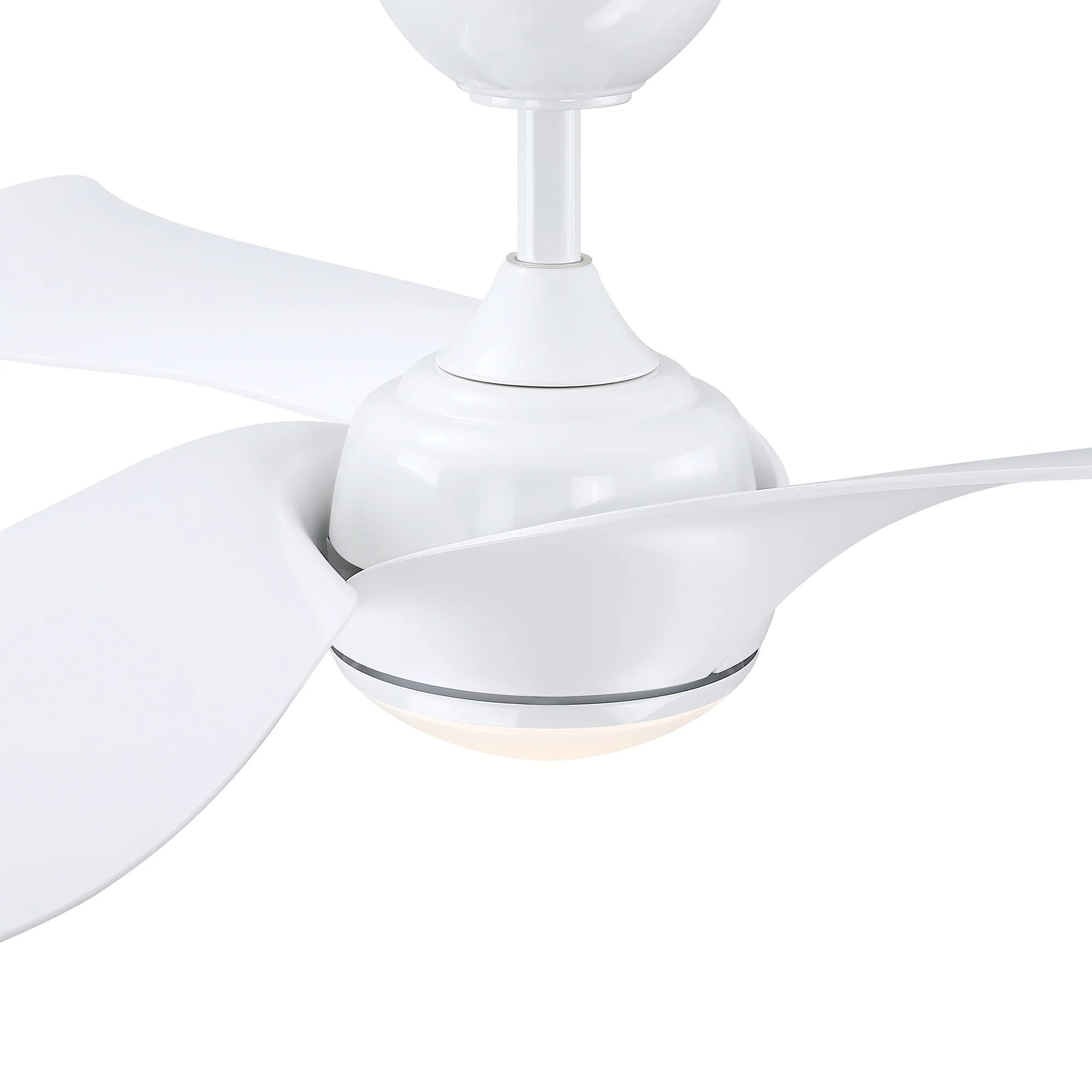 52" Phil White Downrod Mount Ceiling Fan with LED Light