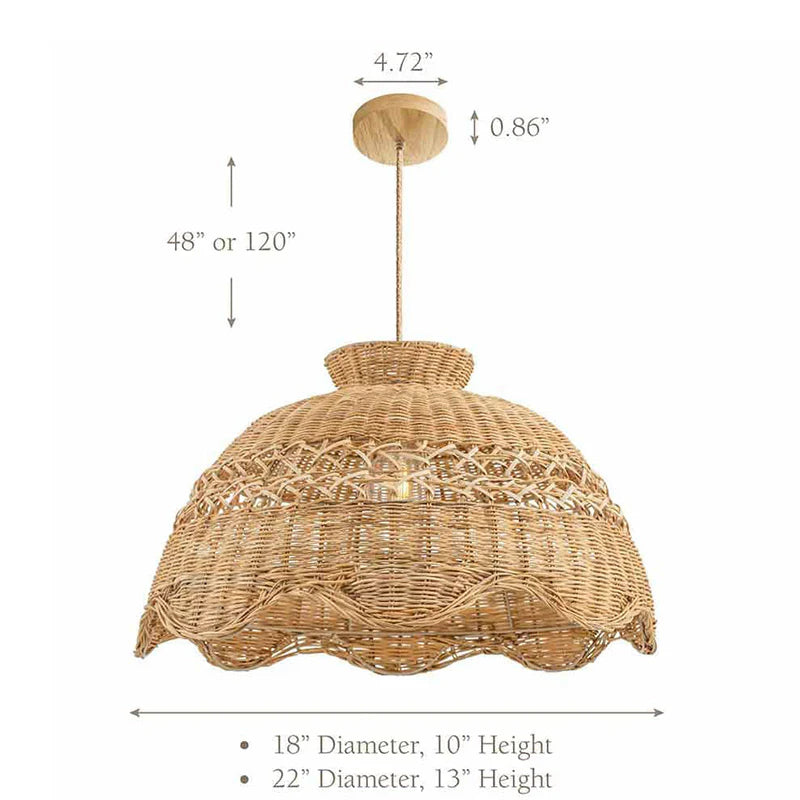 Le Perle 6-Light Rattan Pendant Light