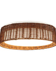 16.5" Traditional Brown Rattan Flush Mount Lighting with LED - ParrotUncle