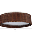 16.5" Traditional Brown Rattan Flush Mount Lighting with LED - ParrotUncle