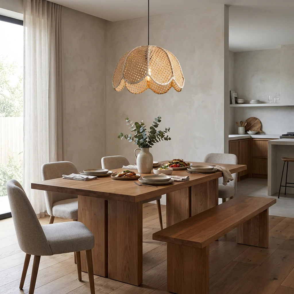 16" Verne Bohemian Rattan Pendant Light