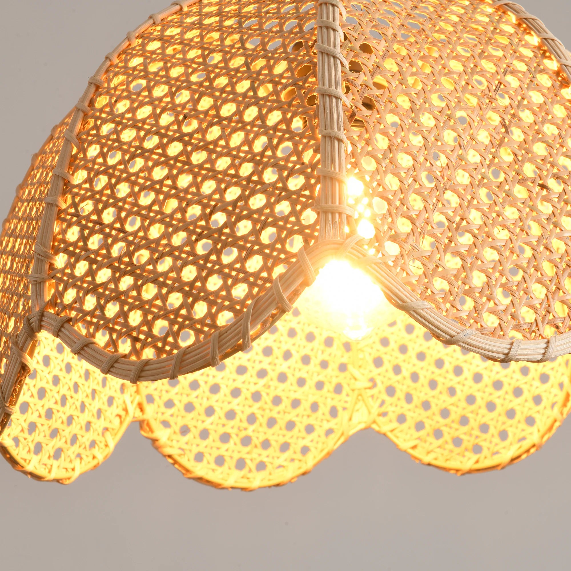 16" Verne Bohemian Rattan Pendant Light
