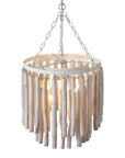 17 Inch 4 Light White Wood Chandelier for Dining or Living Room