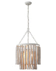 17 Inch 4 Light White Wood Chandelier for Dining or Living Room