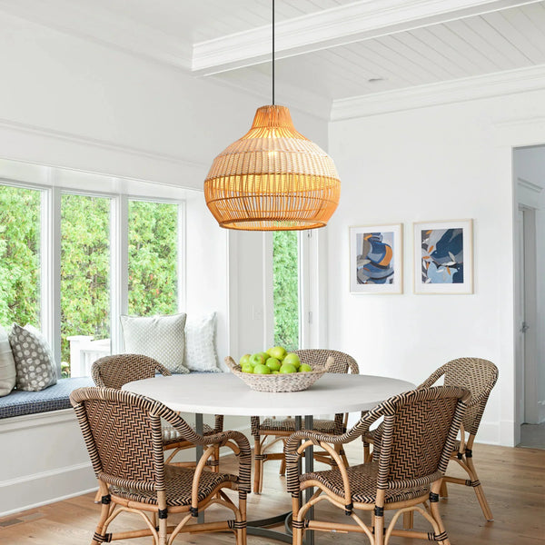 17" Yale Bohemian Rattan Pendant Light