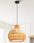 17" Yale Bohemian Rattan Pendant Light