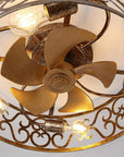 18" Vintage Distressed Flush Mount Smart Ceiling Fan