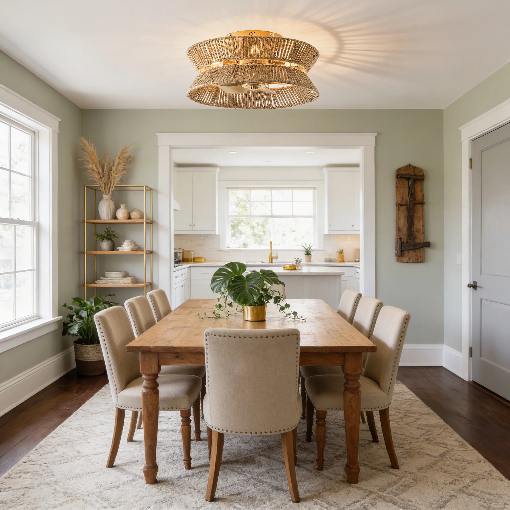 18" Reuben Bohemian Flush Mount Ceiling Fan