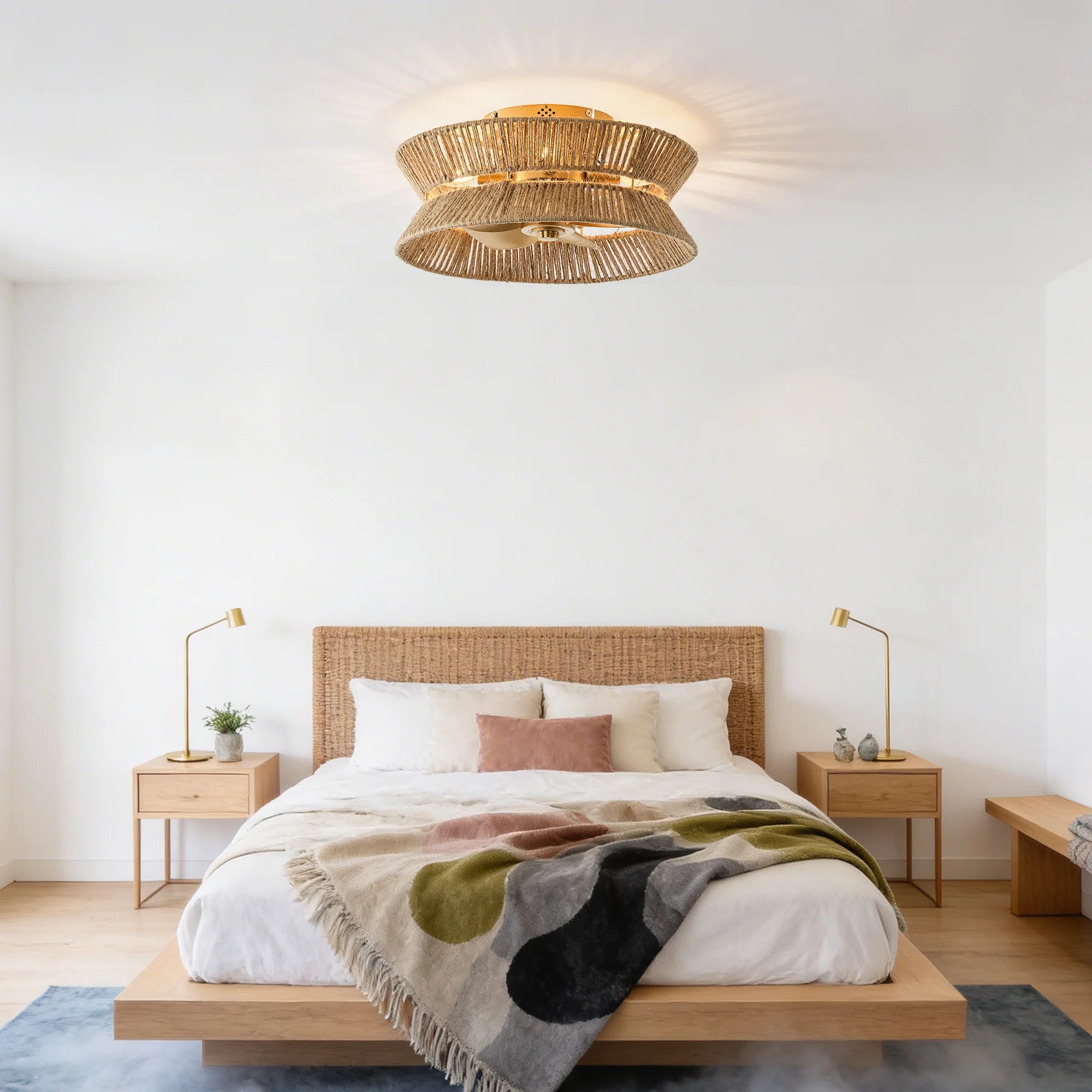 18" Reuben Bohemian Flush Mount Ceiling Fan