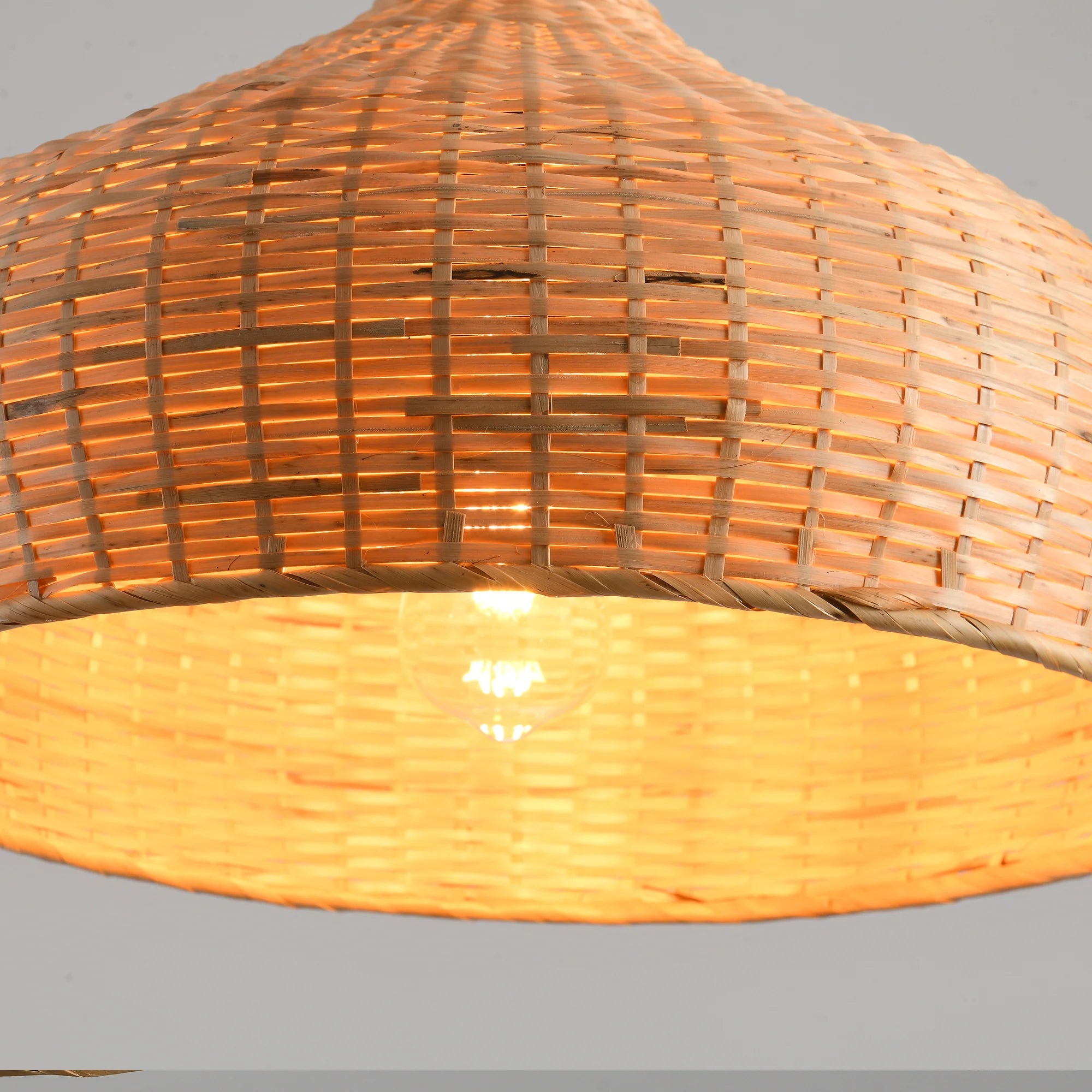 18" Winfred Bohemian Bamboo Pendant Light