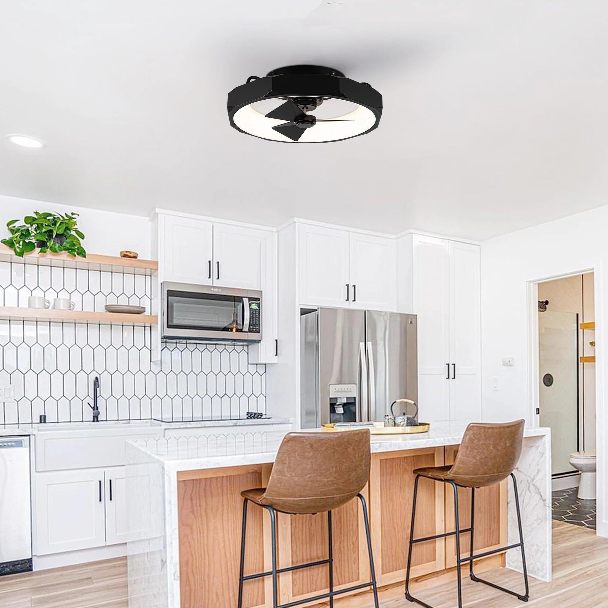 19" Britton Flush Mount Ceiling Fan