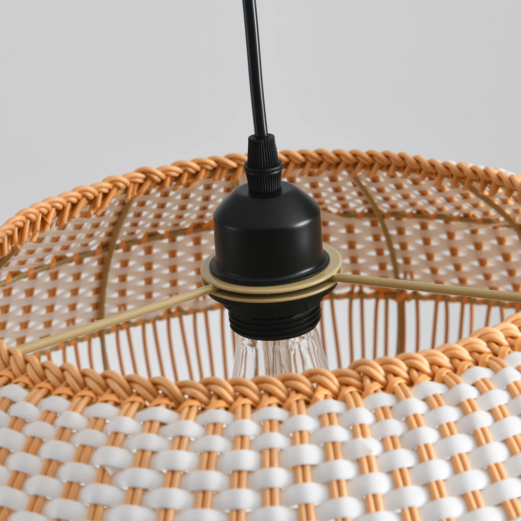 19" Webster Bohemian Rattan Pendant Light