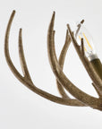 Caldwell 3-Light Antique Brass Antler Semi-Flush Mount Ceiling Light