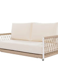 Marin 2-Seat Woven Rope Outdoor Swing Sofa with Cushions
